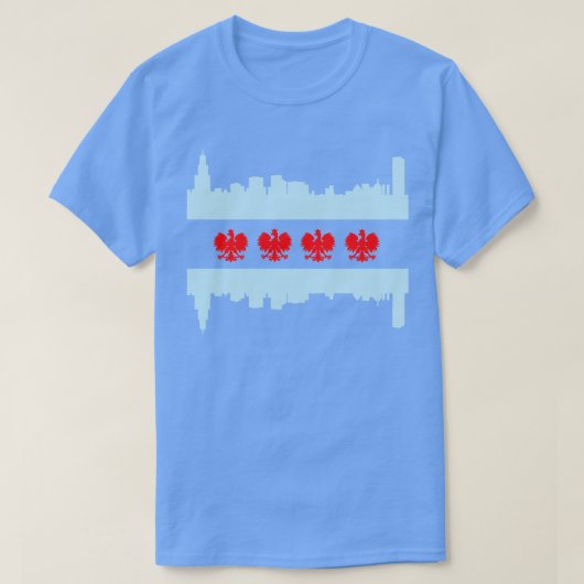 Chicago Poolse Amerikaanse vlag Skyline Polska Pol T-shirt (Design voorkant)