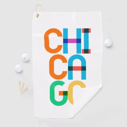 Chicago Pop Art Letters Golfhanddoek (Insitu)