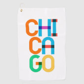 Chicago Pop Art Letters Golfhanddoek (Voorkant)