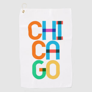 Chicago Pop Art Letters Golfhanddoek