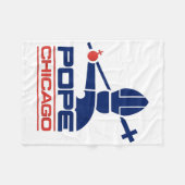 Chicago Pope Leo Fleece Deken (Voorkant (Horizontaal))