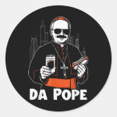 Chicago Pope Leo XIV Da Pope Funny Meme Ronde Sticker (Voorkant)