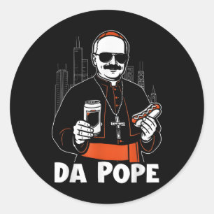 Chicago Pope Leo XIV Da Pope Funny Meme Ronde Sticker