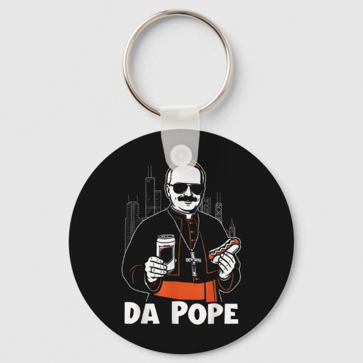 Chicago Pope Leo XIV Da Pope Funny Meme Sleutelhanger (Voorkant)