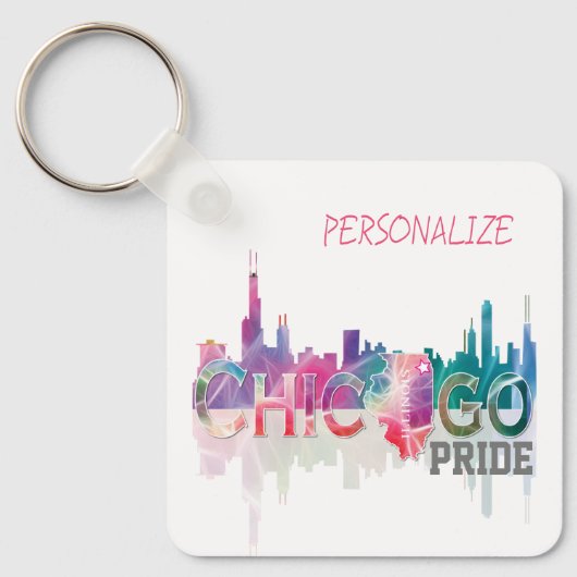Chicago Pride Rainbow Sleutelhanger (Voorkant)