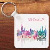 Chicago Pride Rainbow Sleutelhanger (Voorkant)