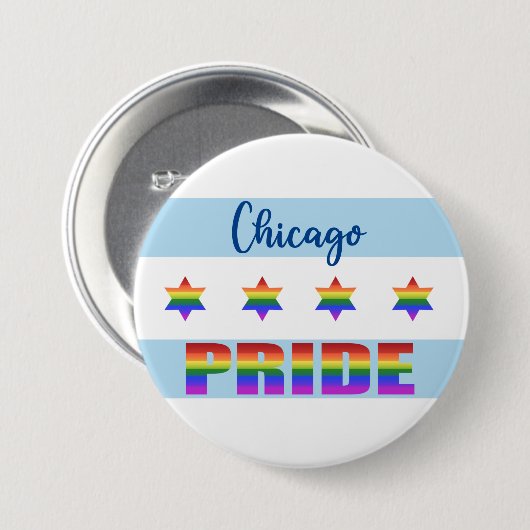 Chicago Pride Ronde Button 7,6 Cm (Voorkant /achterkant)