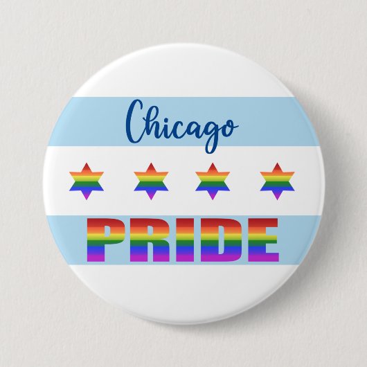 Chicago Pride Ronde Button 7,6 Cm (Voorkant)