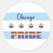 Chicago Pride Ronde Sticker (Voorkant)