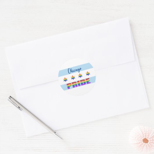 Chicago Pride Ronde Sticker (Envelop)