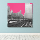 Chicago Rail Yards Michigan Avenue 1960 Foto Canvas Afdruk (Insitu (Houten vloer))