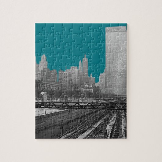 Chicago Rail Yards Michigan Avenue 1960 Foto Legpuzzel (Verticaal)