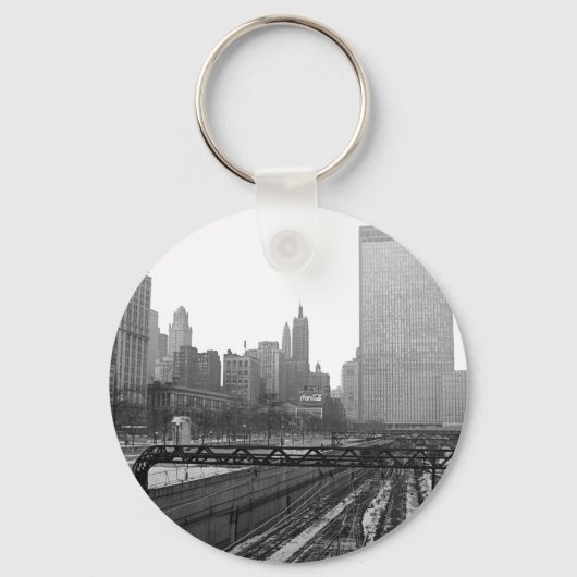 Chicago Rail Yards Michigan Avenue 1960 Foto Sleutelhanger (Voorkant)