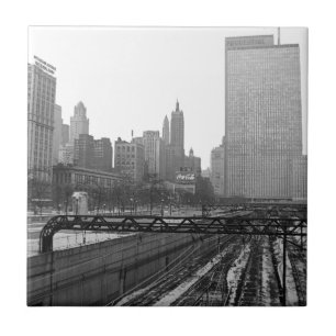 Chicago Rail Yards Michigan Avenue 1960 Foto Tegeltje