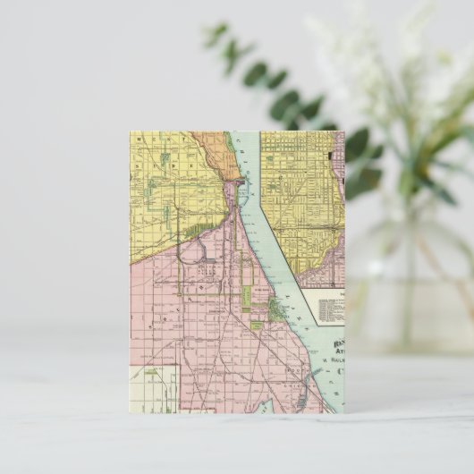 Chicago Railway Terminal Map Briefkaart (Staand voorkant)