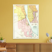 Chicago Railway Terminal Map Canvas Afdruk (Insitu (Woonkamer))