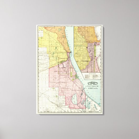 Chicago Railway Terminal Map Canvas Afdruk (Voorkant)