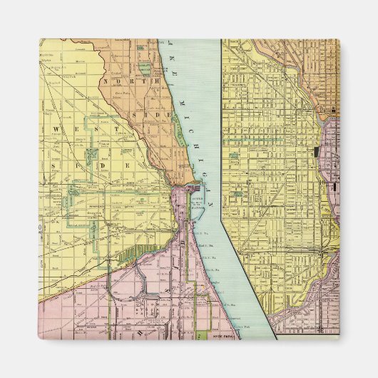 Chicago Railway Terminal Map Magneet (Voorkant)