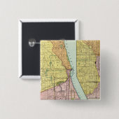 Chicago Railway Terminal Map Vierkante Button 5,1 Cm (Voorkant /achterkant)