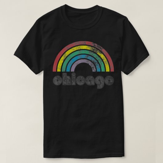 Chicago Rainbow 70, 80, Style Retro Gay Pride Me T-shirt (Design voorkant)