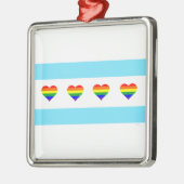 Chicago Rainbow Hearts Flag Metalen Ornament (Links)