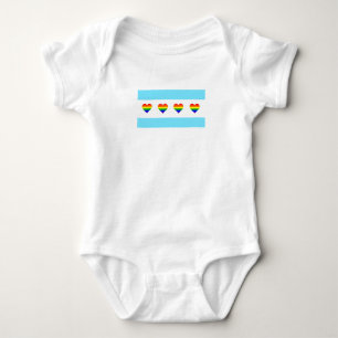 Chicago Rainbow Hearts Flag Romper