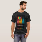Chicago Rainbow T-Shirt Gay Pride Wrigley Building (Voorkant volledig)