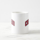 Chicago Red Block Varsity Style Tekstontwerp Koffiemok (Center)