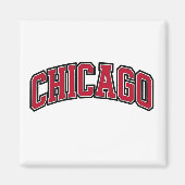 Chicago Red Block Varsity Style Tekstontwerp Magneet (Voorkant)
