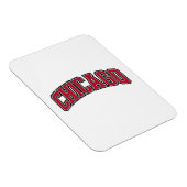 Chicago Red Block Varsity Style Tekstontwerp Magneet (Rechterzijde)