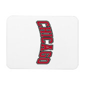 Chicago Red Block Varsity Style Tekstontwerp Magneet (Horizontaal)