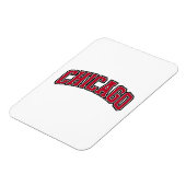 Chicago Red Block Varsity Style Tekstontwerp Magneet (Linkerzijde)