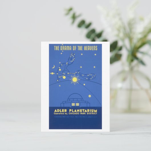  Chicago Reisposter: Adler Planetarium Briefkaart (Staand voorkant)