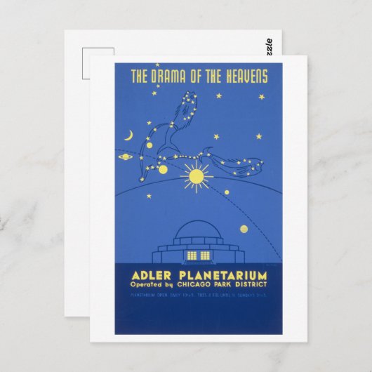 Chicago Reisposter: Adler Planetarium Briefkaart (Voorkant / Achterkant)