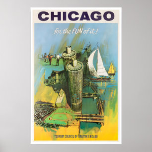 Chicago Reisposter Illinois Kunstprint Poster