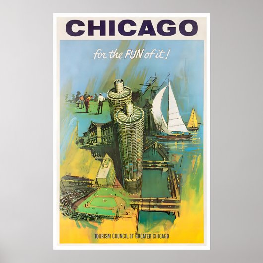 Chicago Reisposter Illinois Kunstprint Poster (Voorkant)