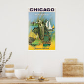 Chicago Reisposter Illinois Kunstprint Poster (Keuken)