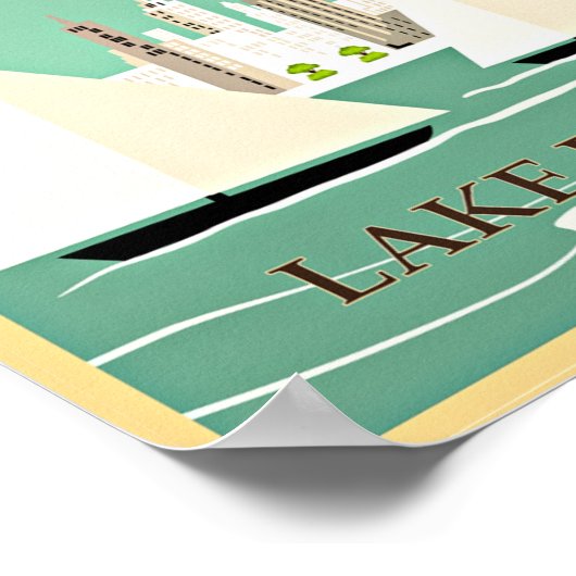  Chicago-reisposter, Lake Front Poster (Hoek)