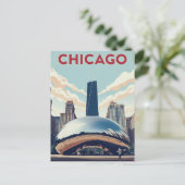 Chicago Reisposter: The Bean en Willis Tower S Briefkaart (Staand voorkant)