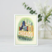  Chicago Reizen Poster Briefkaart (Staand voorkant)