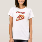 Chicago Retro Deep Dish Pizza T-shirt (Voorkant)