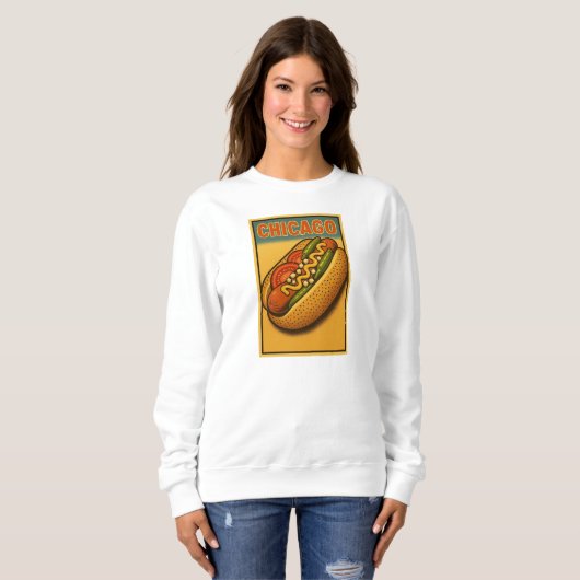 Chicago Retro Hot Dog Sweatshirt (Voorkant volledig)