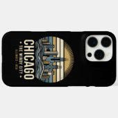 Chicago Retro Silhouette Reisontwerp Case-Mate iPhone Case (Achterkant (horizontaal))