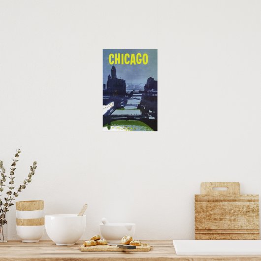 Chicago. Retro Style Travel poster (Keuken)