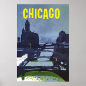 Chicago. Retro Style Travel poster (Voorkant)