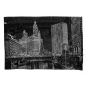 Chicago River 1967 Wrigley Building Sun Times Bldg Kussensloop (Voorkant-Links)