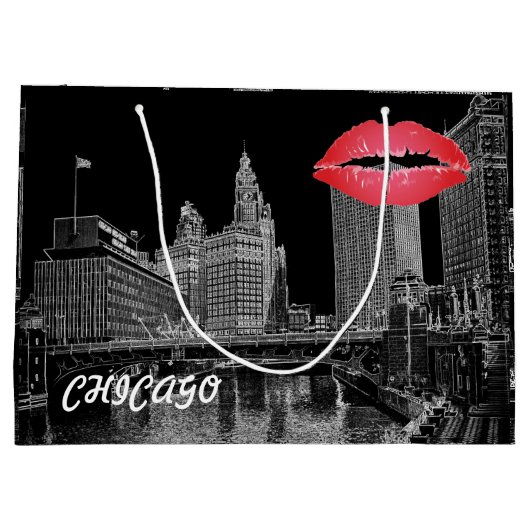 Chicago River 1967 Wrigley Building Sun Times Bldg Large Cadeautasje (Achterkant)