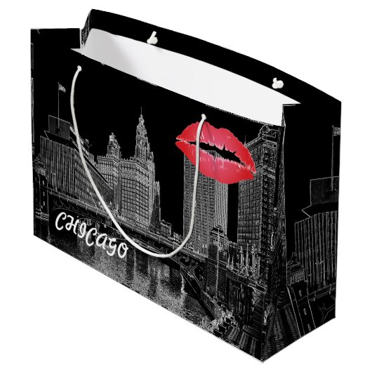 Chicago River 1967 Wrigley Building Sun Times Bldg Large Cadeautasje (Achterkant Gekanteld)