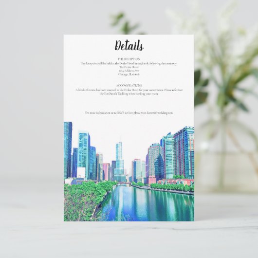 Chicago River Details Kaart (Staand voorkant)