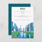 Chicago River Details Kaart (Voorkant / Achterkant)